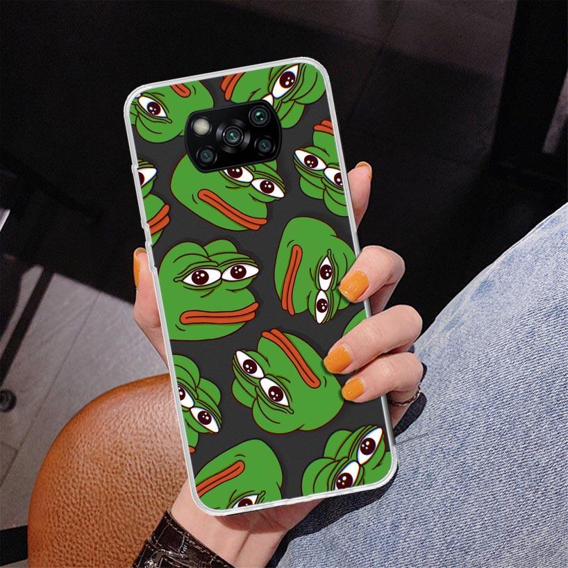 Cute Frogs Party Sad Pepe Phone Case For Xiaomi Poco X7 X6 X5 Pro F7 Ultra Redmi 15C 15 13C 13 12C 12 10 10A 10C 9 9A 9C 9T Cove