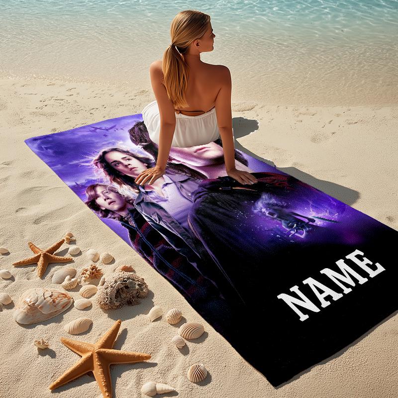 Custom Name Magic Quest Stylish Digital Printing Beach Towel Quick‑Drying Absorbent Blanket for Beach Pool Gym Travel
