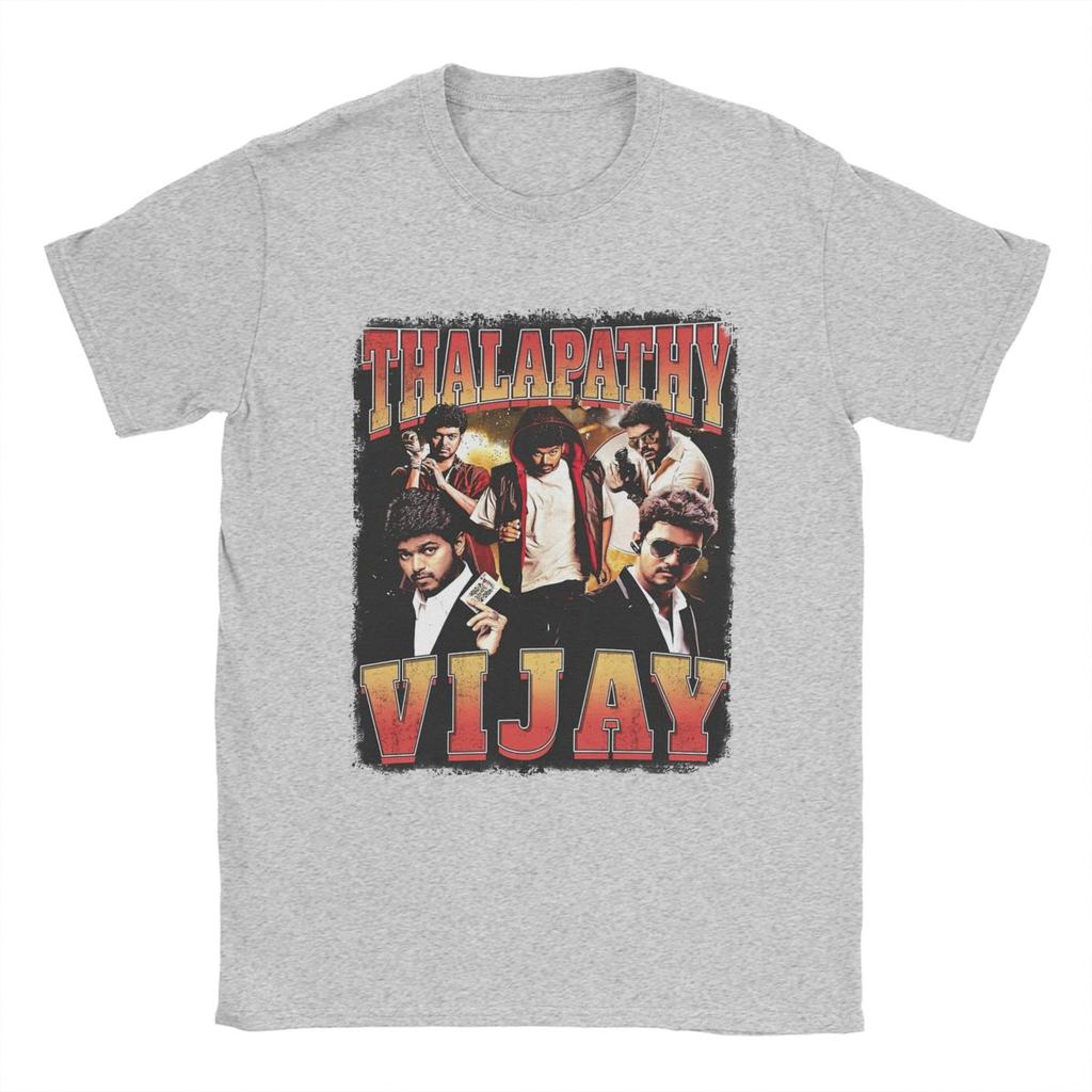 Magliette da uomo Thalapathy Vijay 100% cotone abbigliamento divertente manica corta girocollo maglietta da festa