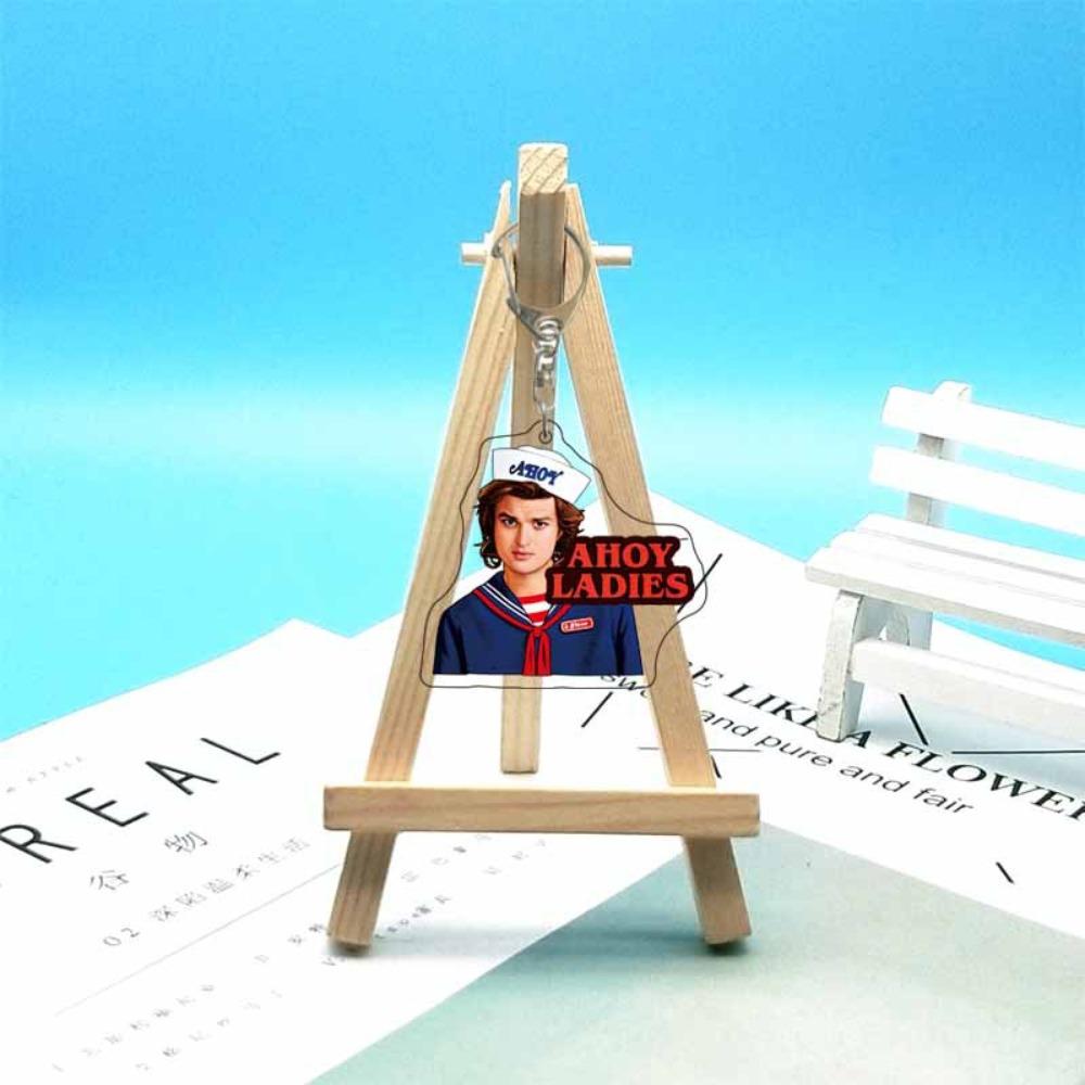 For Stranger Things Mike D'artagnan Eleven Robin Hopper Joyce Acrylic Keychain Custom Cartoons Cute Backpack Accessories Gift