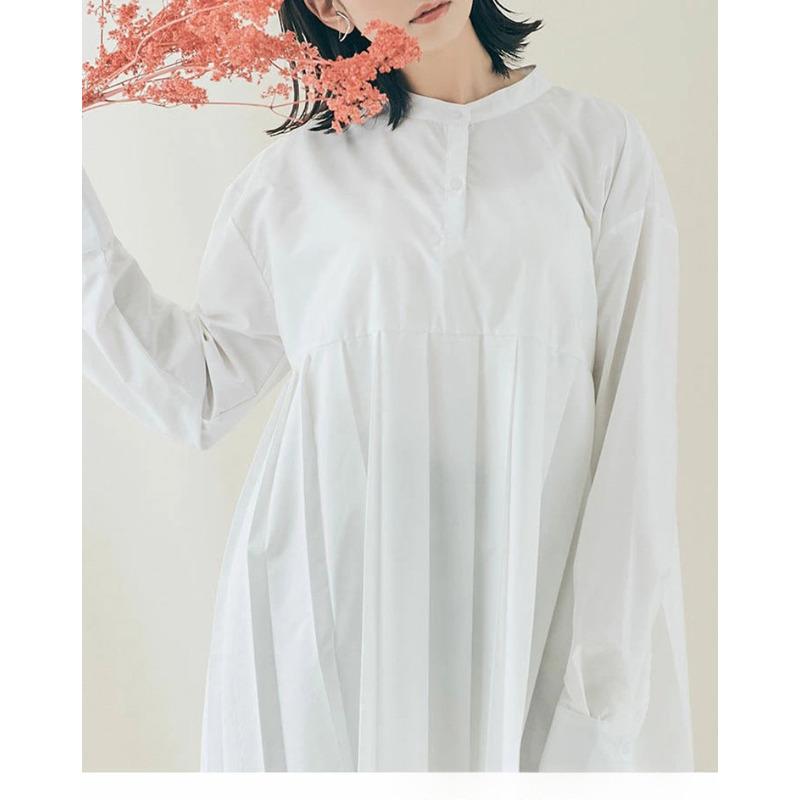 Jarní a letní volná ležérní plisovaná košile dámská střední a dlouhá spodní dámská košile nová