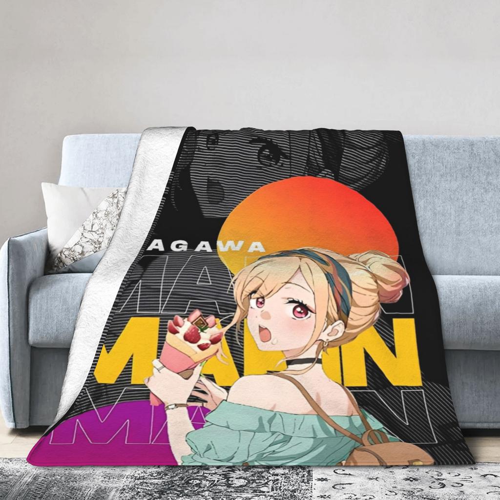 Japan Anime Marin Kitagawa Girl Blanket Multi-size Super Soft Cozy Throw Blankets for Sofa Couch and Bed