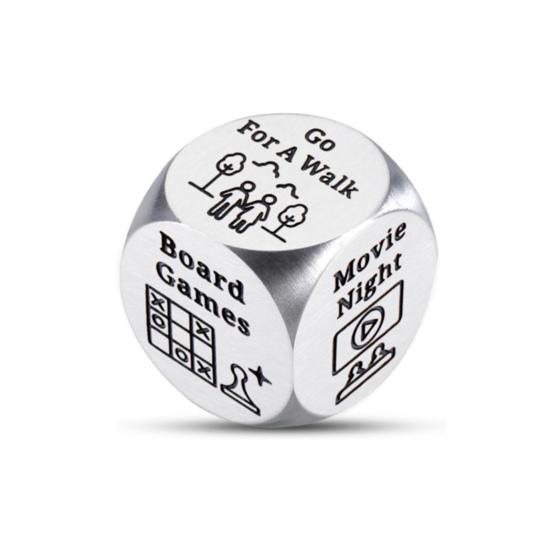 

Игральные кости Decision Dice из нержавеющей стали с гравировкой для пар, портативные 6 D
