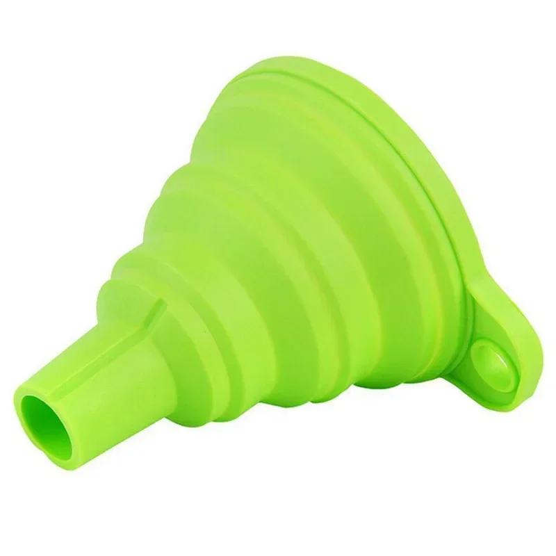 2pcs Car Silicone Folding Funnels Portable Universal Funnel Liquid Fill Transfer Auto Engine Oil Petrol Change Funnel Accesorios