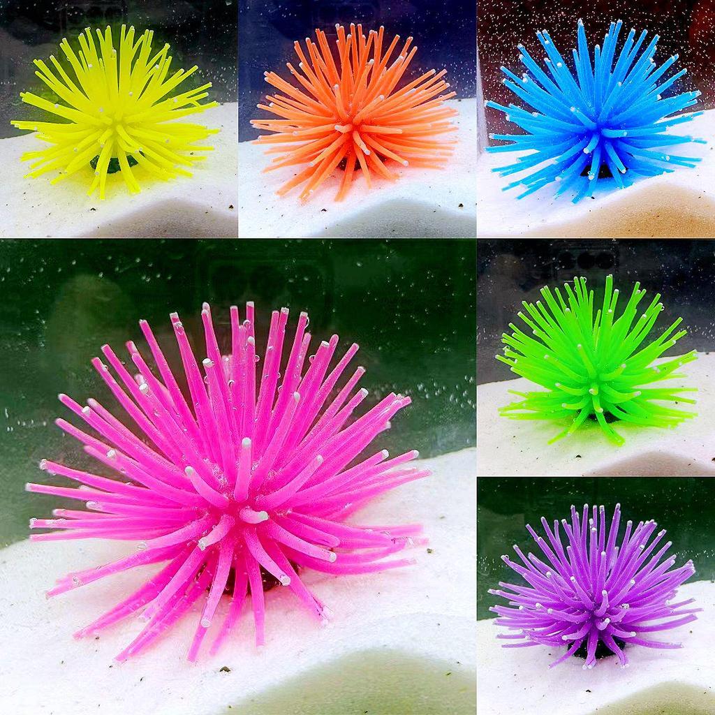 Sea Urchin & Jellyfish Aquarium Decor: Coral & Plant Ornament for Fish Tanks