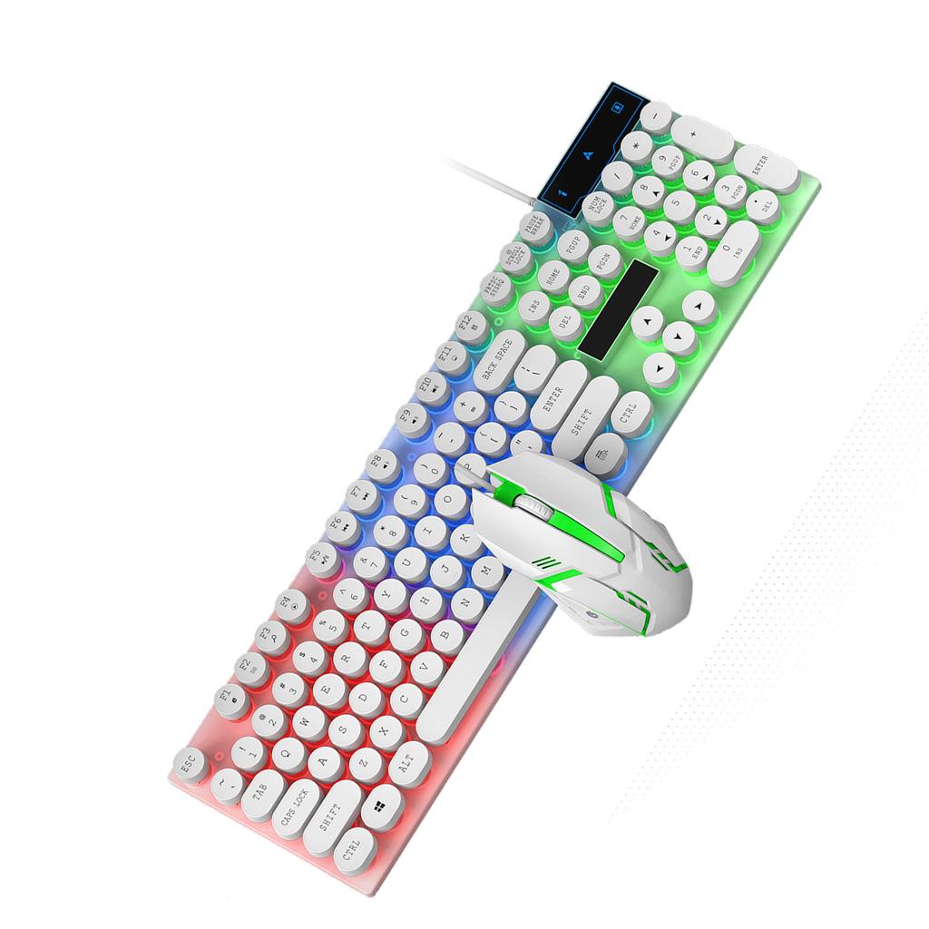 Colorful LED Backlit Keyboard and Mouse Combo Gaming Wired Keyboard USB Keyboards with Gaming Mouse