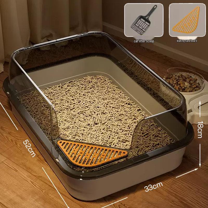 Jumbo Semi-Enclosed Anti-Tracking Cat Litter Box