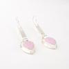 Różowy Chalcedon Kamień Szlachetny Srebro Próby 925 Biżuteria Ręcznie Robione Wiszące Kolczyki 2,3" EE-166-15