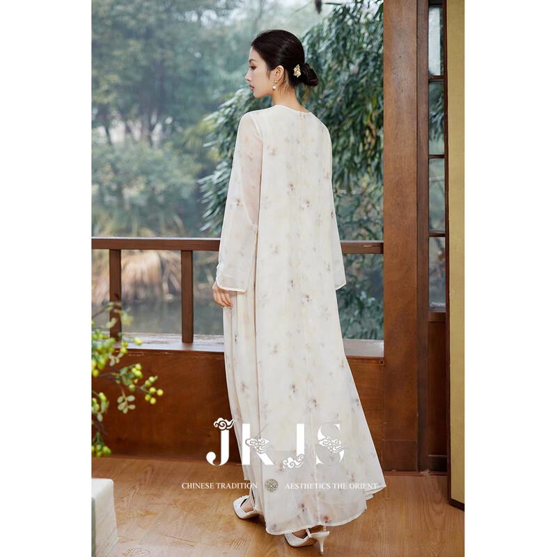 JK&JS Xijiangyue New Chinese Style Chiffon Printed Long Dress