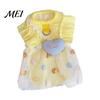 Polka Dot Pet Skirt Ruffled Dress, Puppy Dress with Plaid Heart, Cute Dog Charming Outfit Princess D Ring, Breathable Summer for Small Dogs Cats