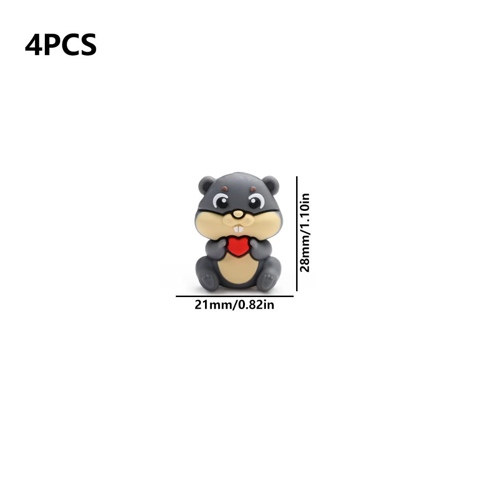 

4/25/56PCS beaver groundhog silicone bead set, perfect for DIY handmade crafts such as keychains, necklaces, bracelets, etc