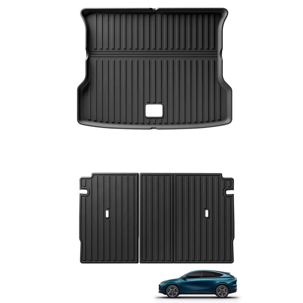 LUCKEASY for Xpeng G6 Rear Seat Backrest Protective Pad Cargo Liner Trunk Pad TPE Car Floor Mats Auto Interior Accessories