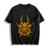 Golden Dragon Head Print Trendy Casual Loose Fit Men's Short Sleeve T-Shirt Pure Cotton T-shirt