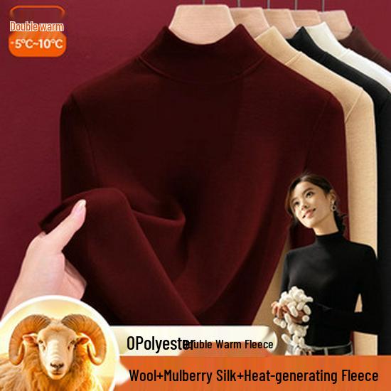 Women's Fleece-Lined Lyocell Thermal Leggings - High Waist Wool & Cashmere Warm Pants