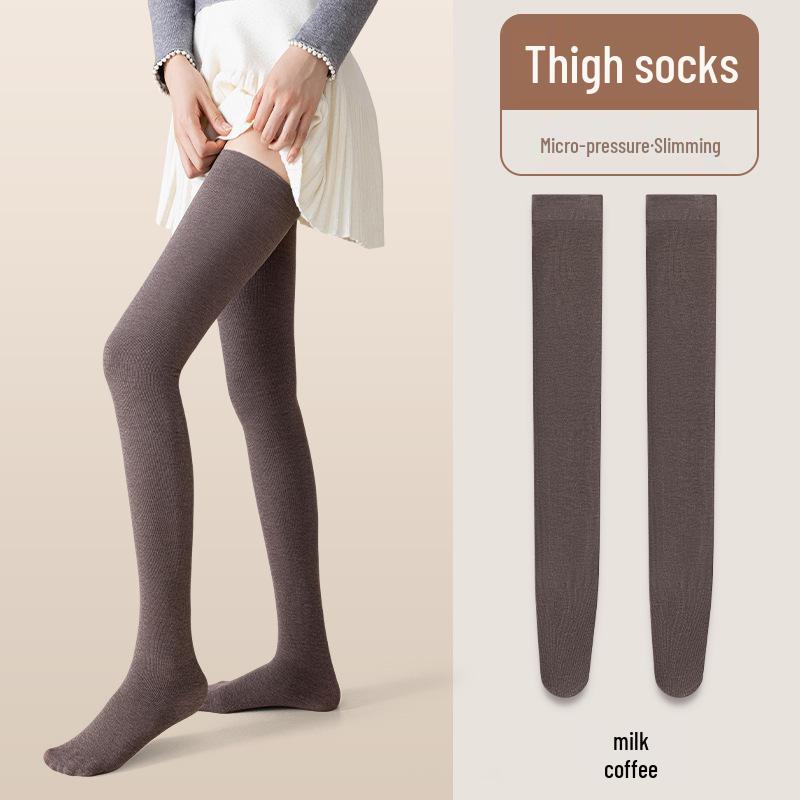 Women s Fleece-Lined Over-the-Knee Socks: Thick, Warm, Anti-Slip Thigh-Highs for Autumn/Winter with Knee Protection. No Fleece