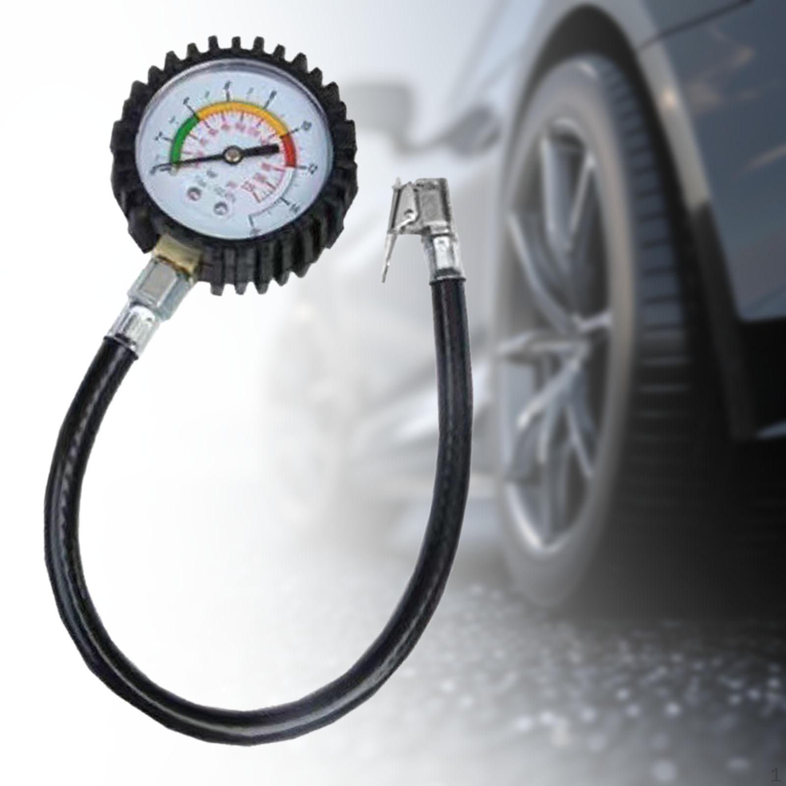 

Tire Pressure Gauge with Inflator,Pressure Tester Repair Maintenance Long Hose for Bikes