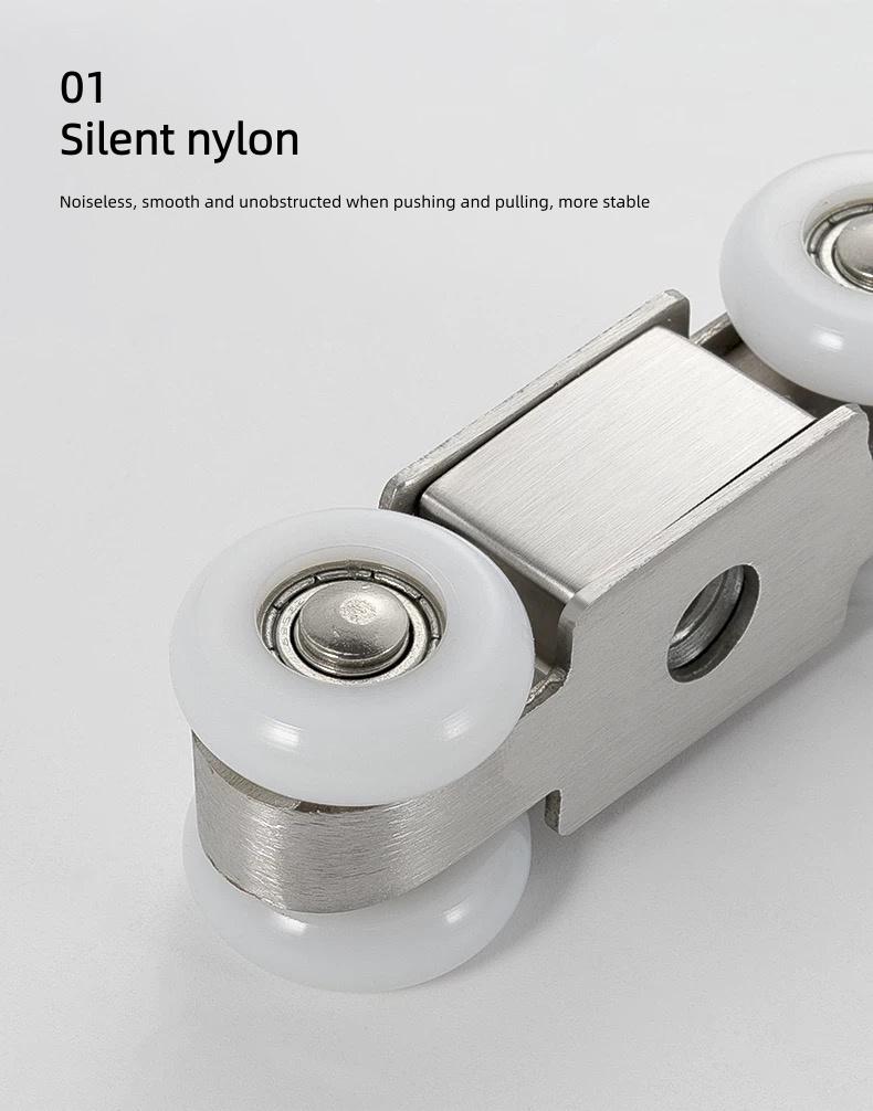 Modern Design Iron Sliding Roller Fittings Glass Door Wheel Ruedas for Bathroom Living Room Hotel and Home Office