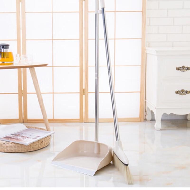 Soft Bristle Broom & Dustpan Set with Scraper