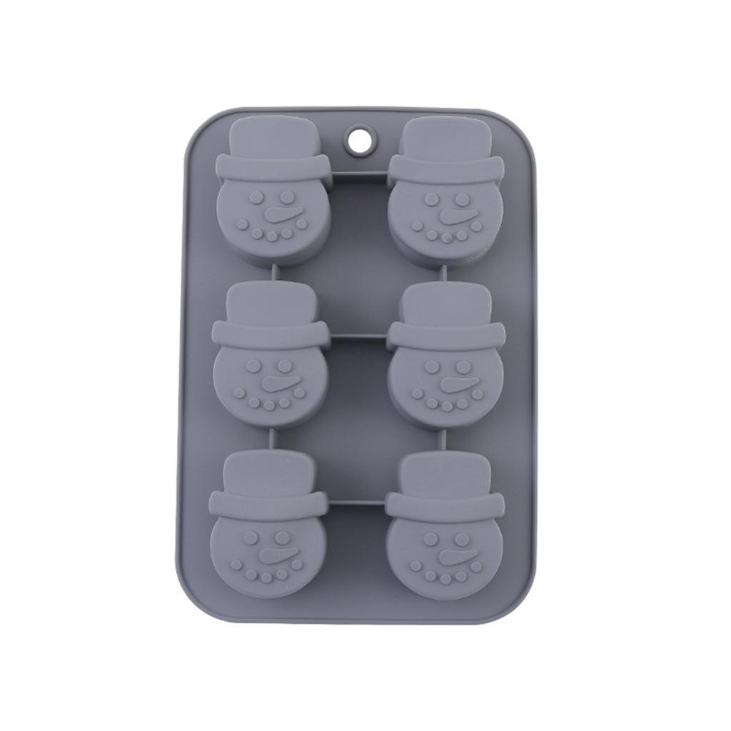 Silicone Snowman Mold 6 Cavity Cake Mold Flexible Non-Stick Snowman Shape Baking Mold for Chocolate Candy Ice Cube Mold
