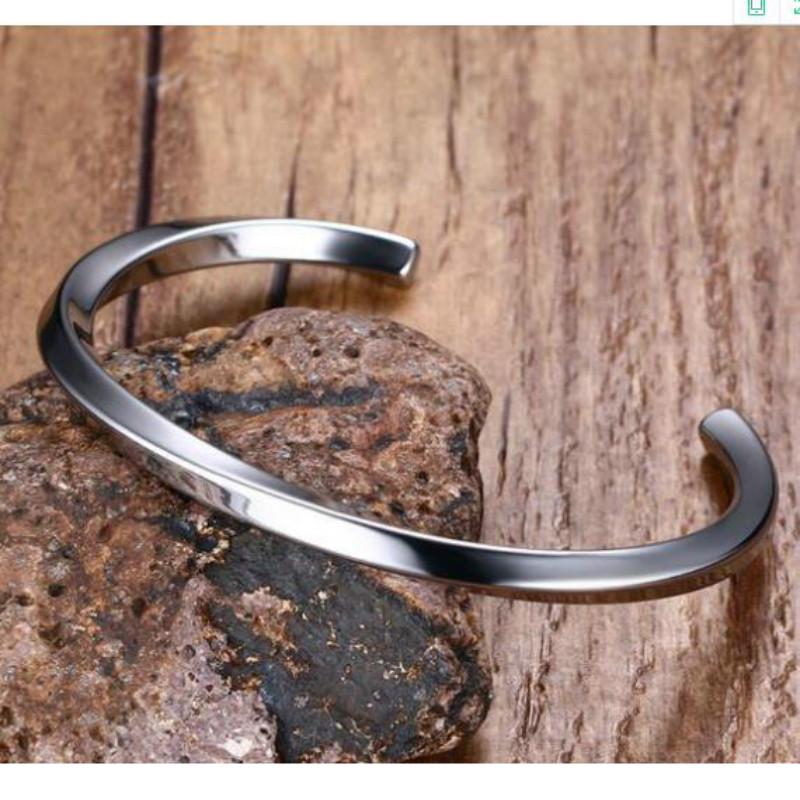 4MM Rustfritt stål C-formet Tvistet Åpent Armbånd for Kvinner