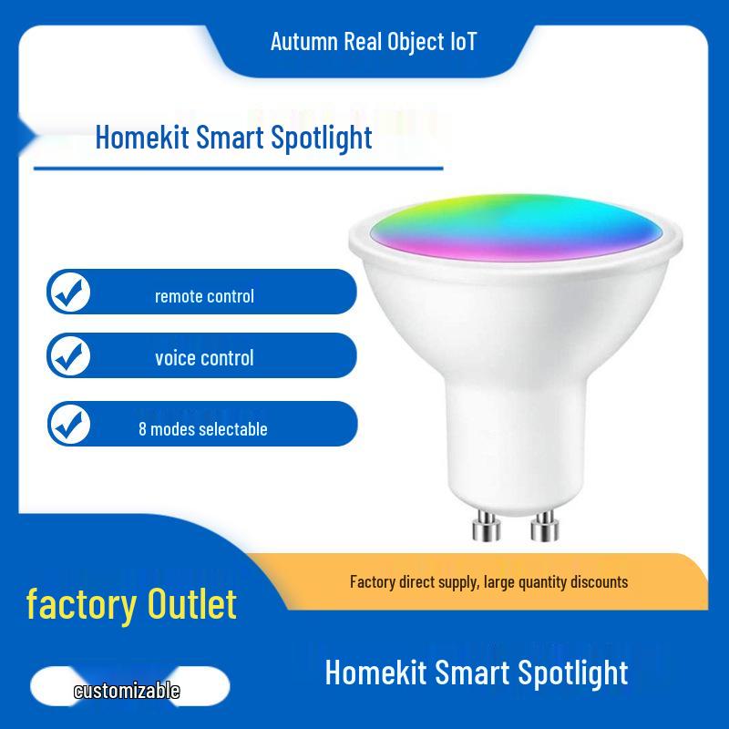 

HomeKit Smart GU10 WiFi Spotlight with App-Controlled Dimming & Color Change; Alexa Compatible with Integrated Speaker White (Homekit + Cozylife)