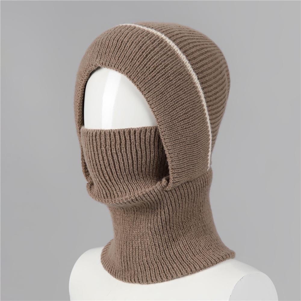 Hat Women'S Winter Mask Scarf One-Piece Hat Mom Plush Thick Wool Hat Cycling Warm Windproof Hat