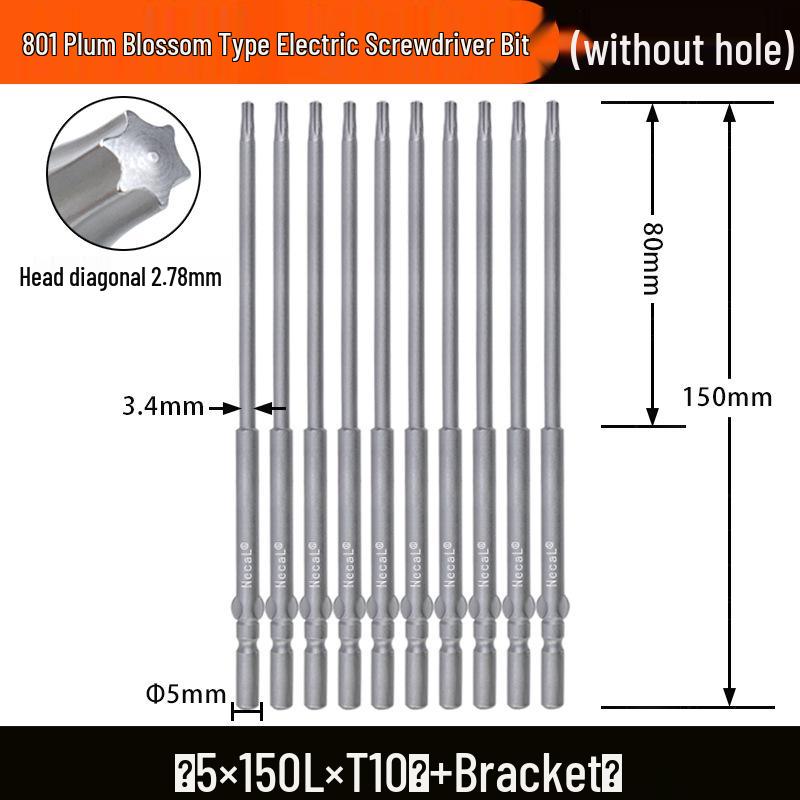 Nigao S2 Torx 801 Electric Screwdriver Bit, Solid Star-Shaped, 5mm Round Shank.