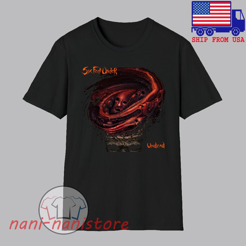 Six Feet Under Undead Men#039;s Black Size S5XL Unisex T-Shirt XXXXL