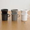 Kamoshika Douguten Ceramic Coffee Dripper and Mug Set for One Person, Banko Ware, Made in Japan (White)