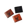 New PU Leather Retro Men's Wallet 3D Embossed Pattern Black Coffee Multiple Pockets Two-Fold Ultra Thin Coin Purse Men Women