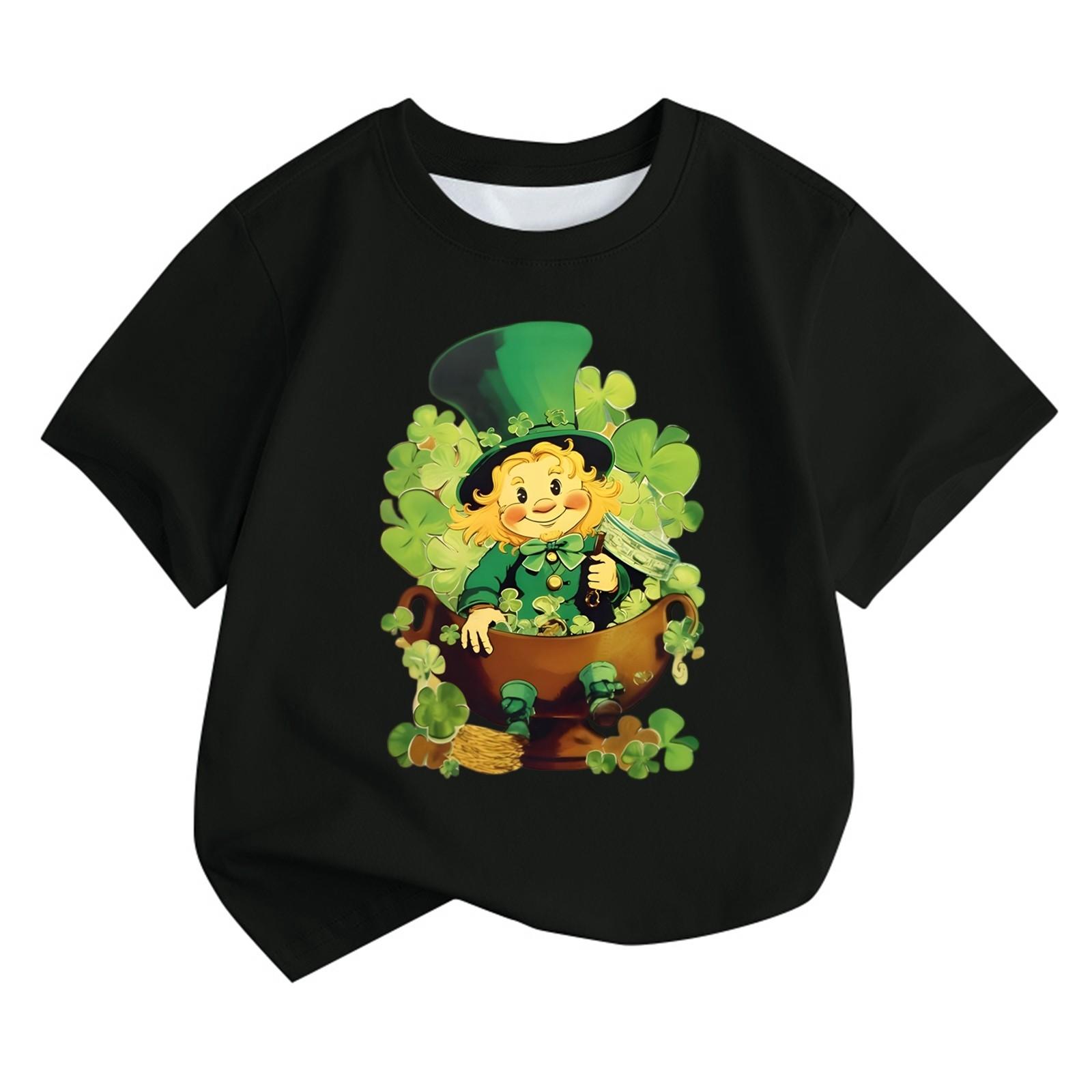 

Мальчики и девочки мода повседневный воротник принтованный короткий рукав топ 110 тёмно-синий