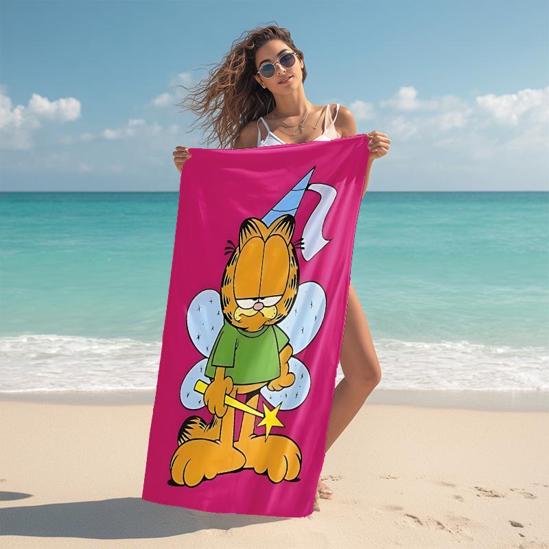 1Pc Garfield'S Hug Adventure Beach Towel Microfiber Beach Towel Thin Absorbent For Beach Swimming Yoga Bath Sports 091773