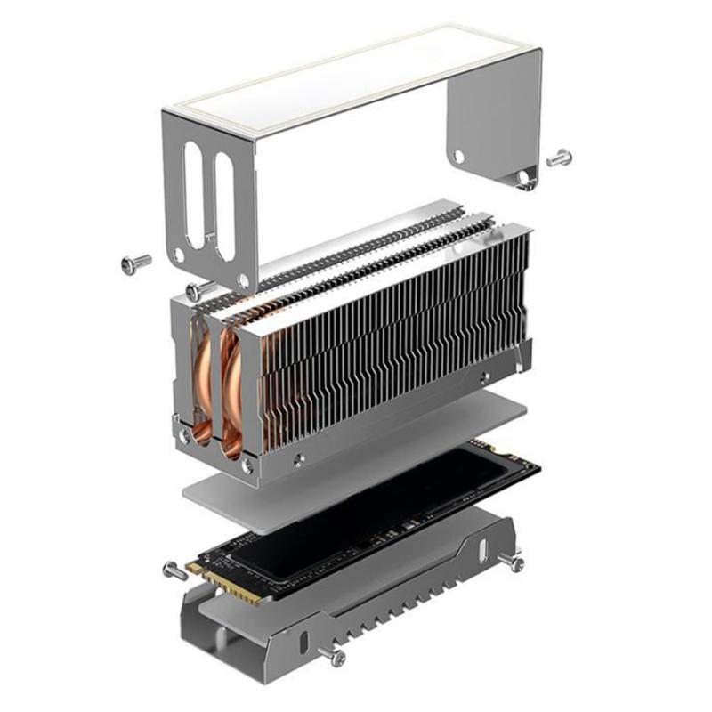 Universal M.2 SSDs Coolers Double Heat Tube For Various 2280 Models for Easy Installation on Multiple Computer Systems