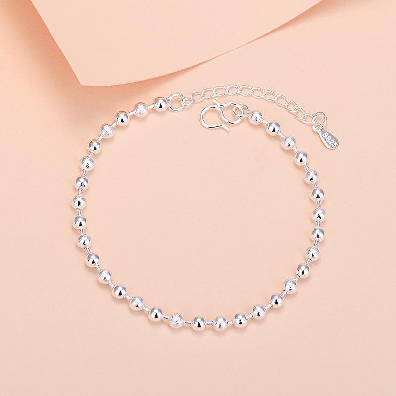 925 Silver Lucky Bead Charm Bracelet For Women Chain Round Bangles Fashion Luxury Quality Jewelry Christmas Accessories
