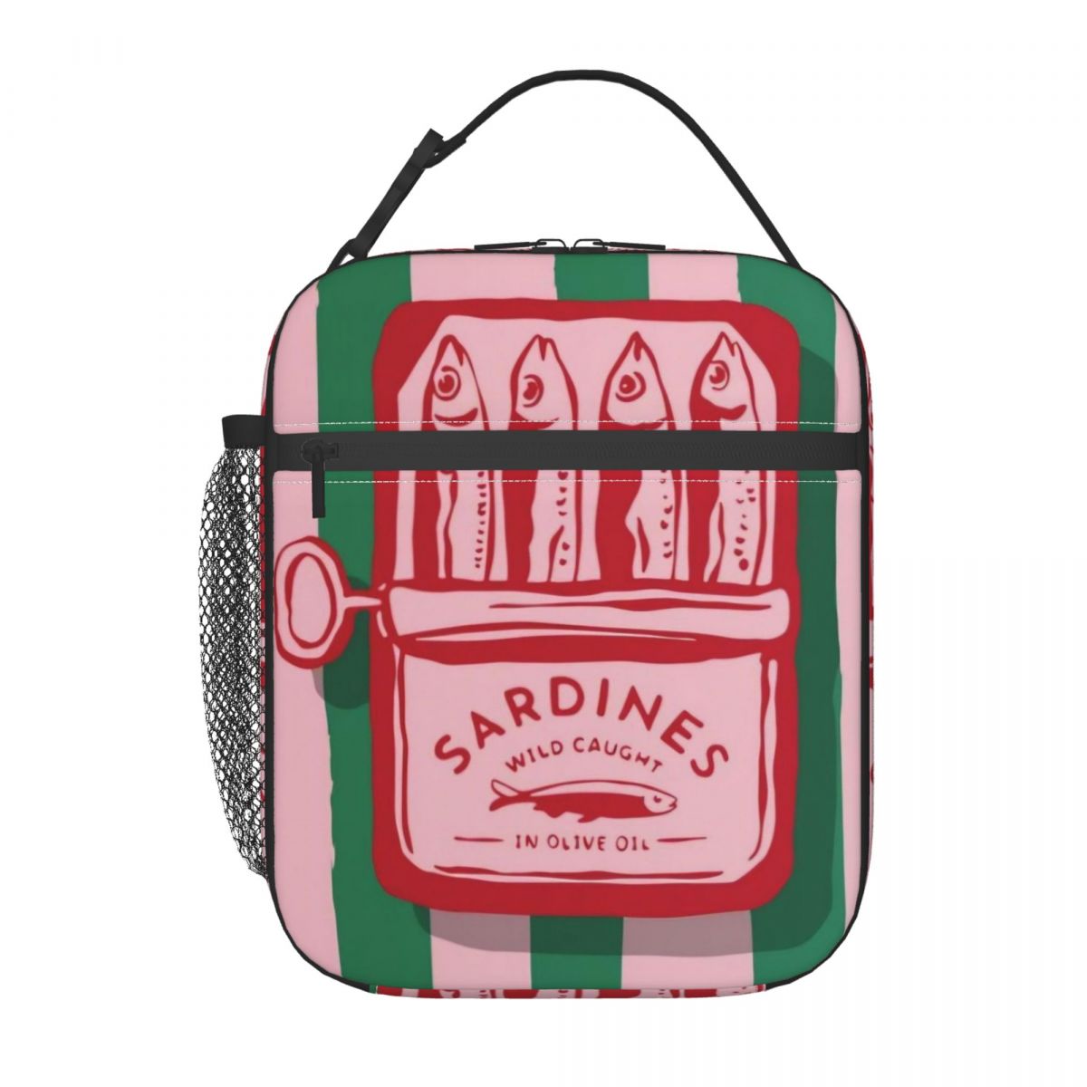 

Open Sardine Can With Fish Print Insulated Lunch Bag for Women Kids Portable Food Boxes Thermal Lunch Box Tote One Size