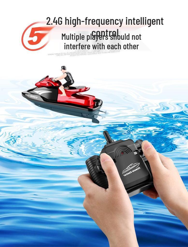 2.4G High-Speed Remote Control Motorcycle Speedboat - Electric Yacht Model Toy for Kids