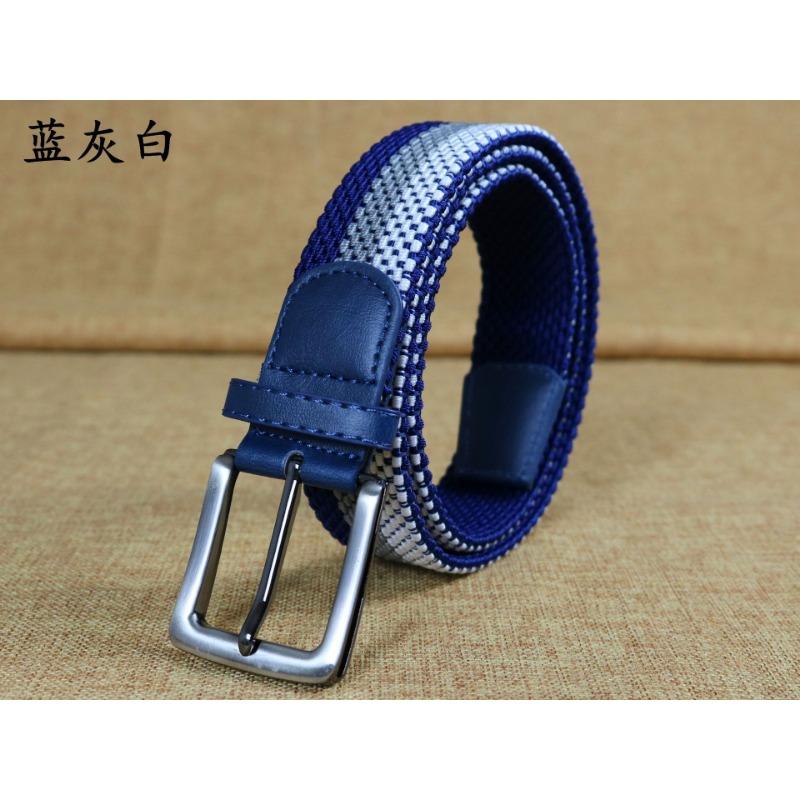 Men'S Elastic Belt, Men'S And Women'S Pin Buckle Elastic Trendy Belt, Canvas Woven Belt, Casual.