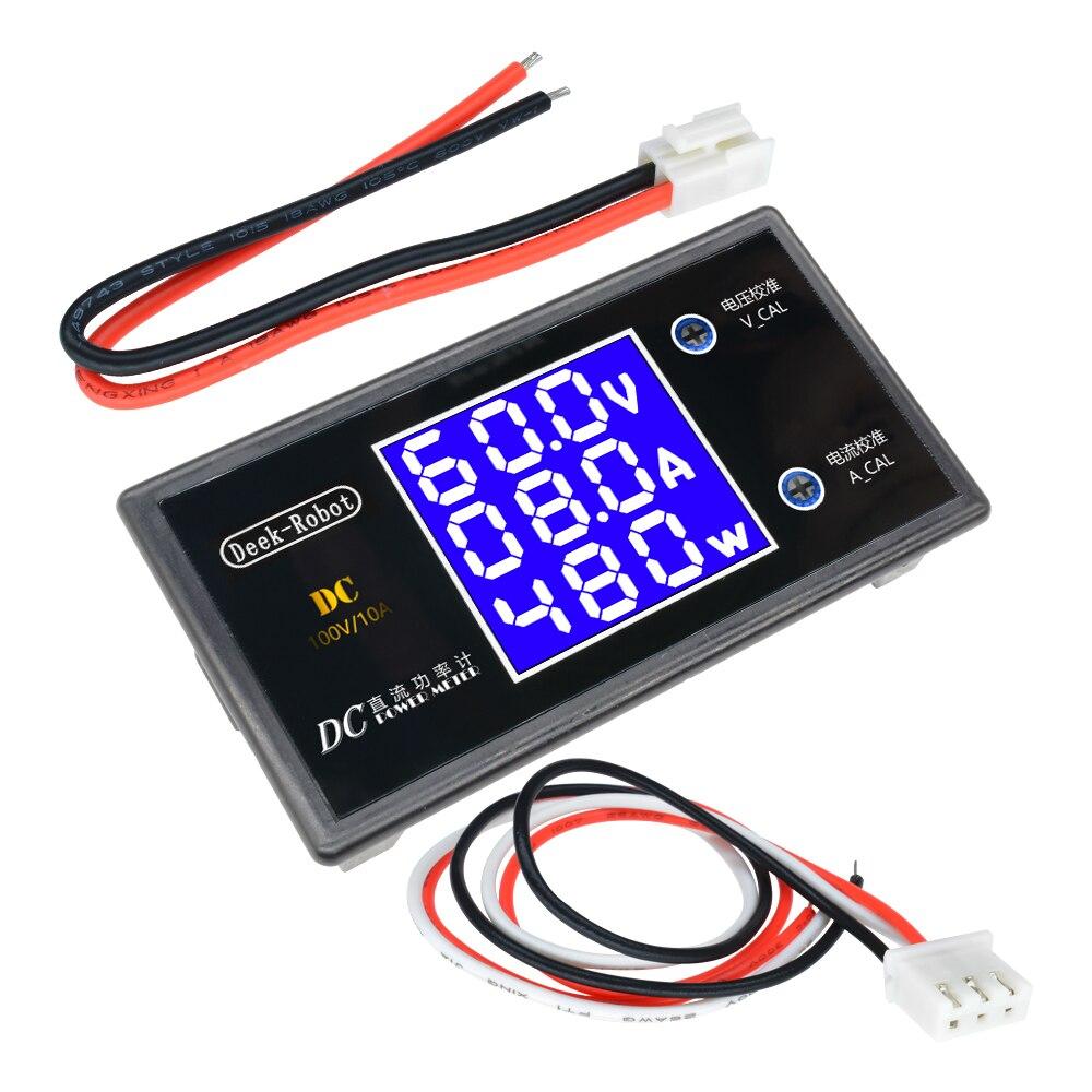 1PC LCD Digital Voltmeter Ammeter Wattmeter Voltage Current Power Meter Volt Detector Tester Monitor DC 0 To 100V 10A 1000W