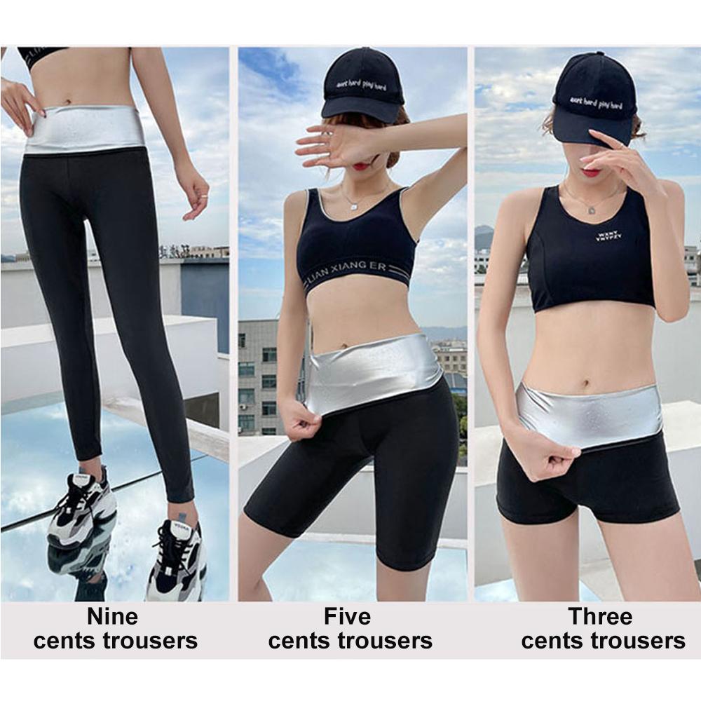 Sauna Sweat Suit for Women Weight Loss Waist Trainer Body Shaper Shorts with Pockets Gym Fitness Workout