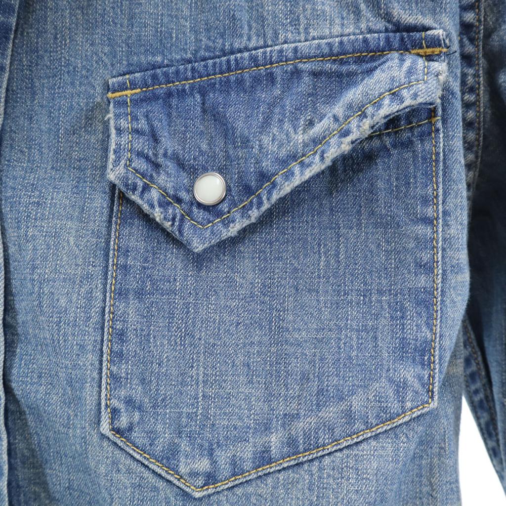 REMI RELIEF made in Japan Studs Long sleeve Distressed denim Western shirt Women Used