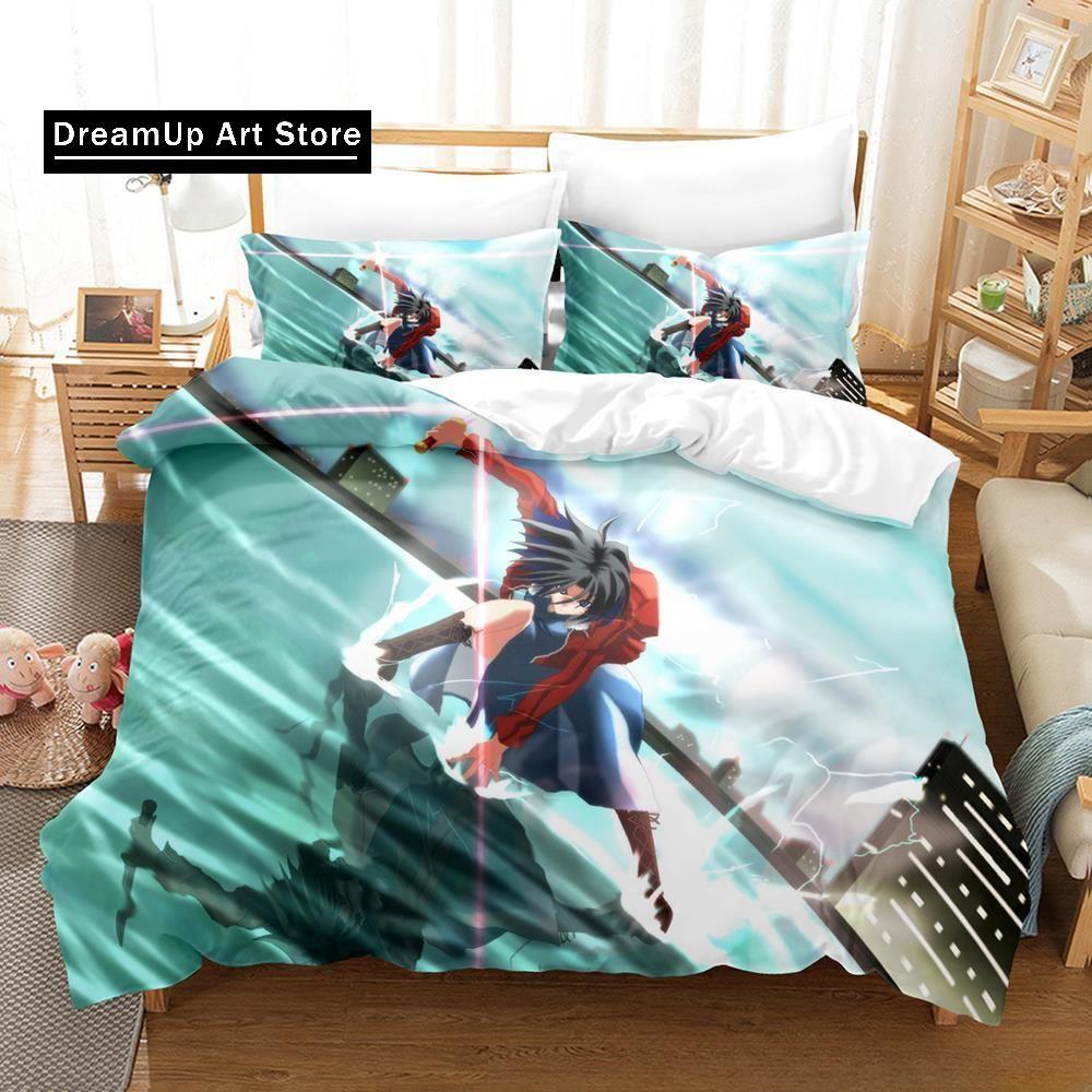 Set de lenjerie de pat cu imprimare 3D Anime Boundary of Emptiness Ryougi Shiki Băieți Fete Twin Queen Full Size Husă de pilota Față de pernă Set de pat Adu