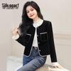 Women's Color Block Round Neck Short Jacket