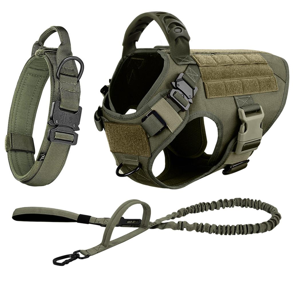 Set mit Geschirr und Leine für große Hunde, Haustier, Deutscher Schäferhund, Malinois, Trainingsweste, Hundegeschirr und Halsband für mittelgroße und große Hunde