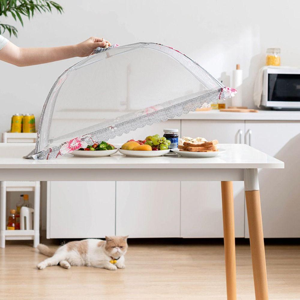 Foldable Mesh Food Cover Lace Fabric Dish Tent Stain Proof Food Net  Kitchen