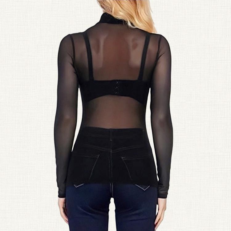 European & American Mesh See-Through Women's Versatile T-Shirt (2023)
