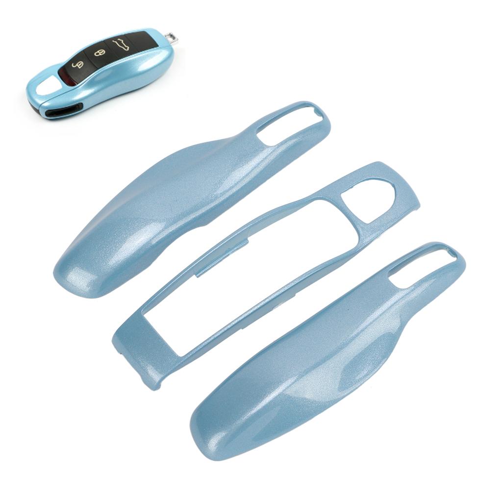 Key Fob Cover Shell Protector Car Modification Replacement for Panamera Cayenne MACAN Boxster Cayman 911 718Crystal Blue