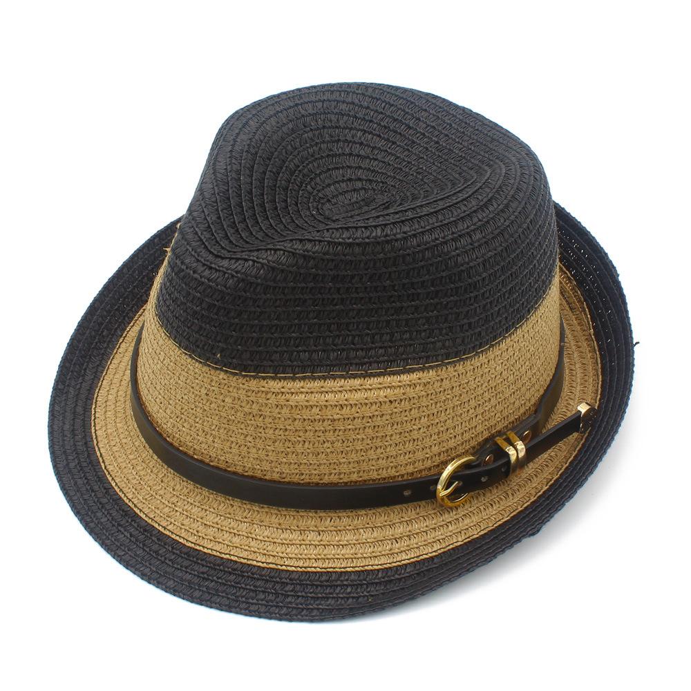 Summer color matching personalized Panama hat British jazz cool hat trendy brand sun hat fashionable versatile couple straw hat
