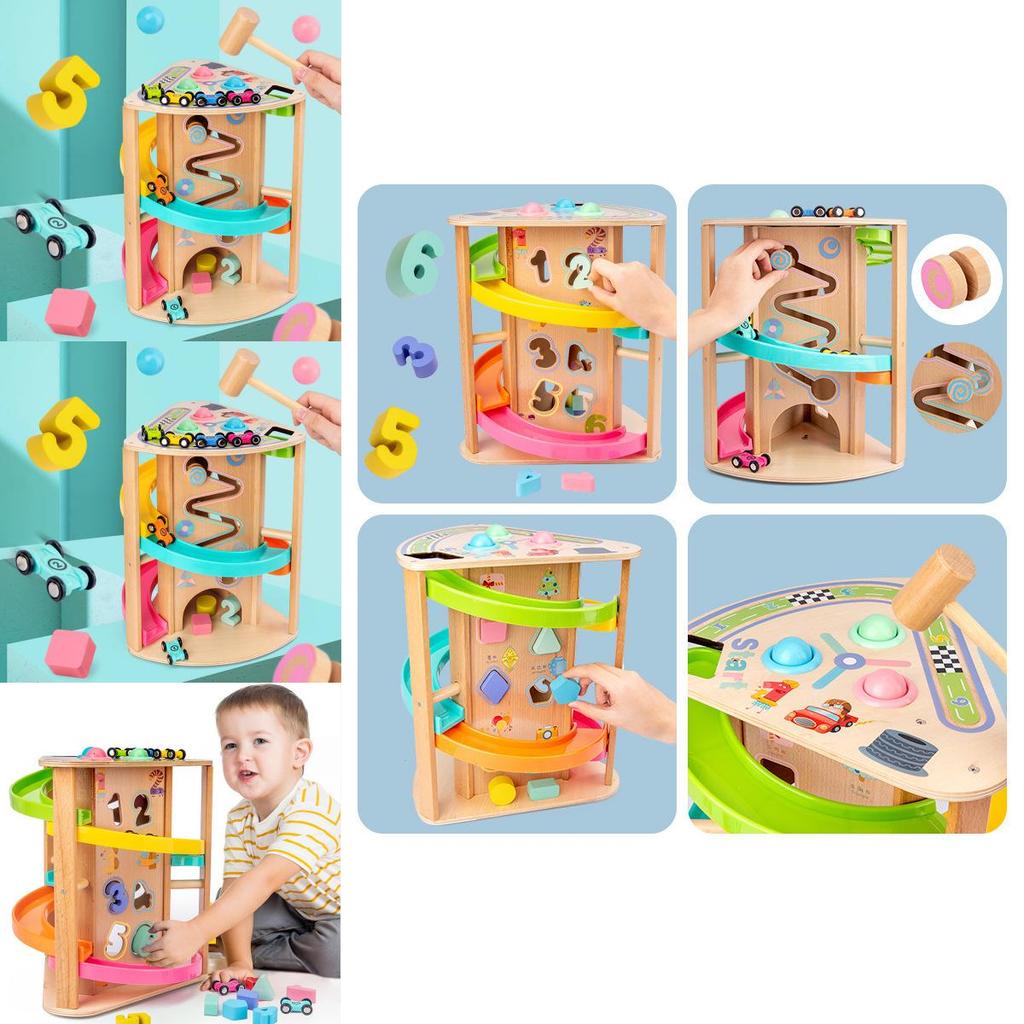 Wooden Multifunction Rotating Slide Car Toy For Baby Educational Play And Diy Fun