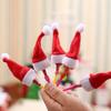 10 st Jul Lollipop Hatt Dekoration Mini Julhatt för Lollipop Godis Omslag Prydnad Xmax Barn Gåva Juldekoration