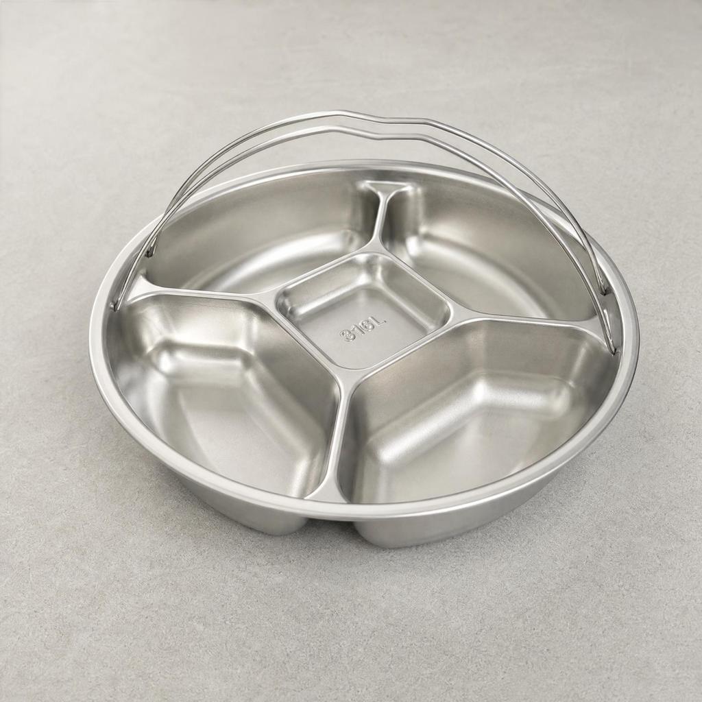 Multi-Compartment Steamer Tray Easy to Clean for Serving Multiple Steamed Dishes